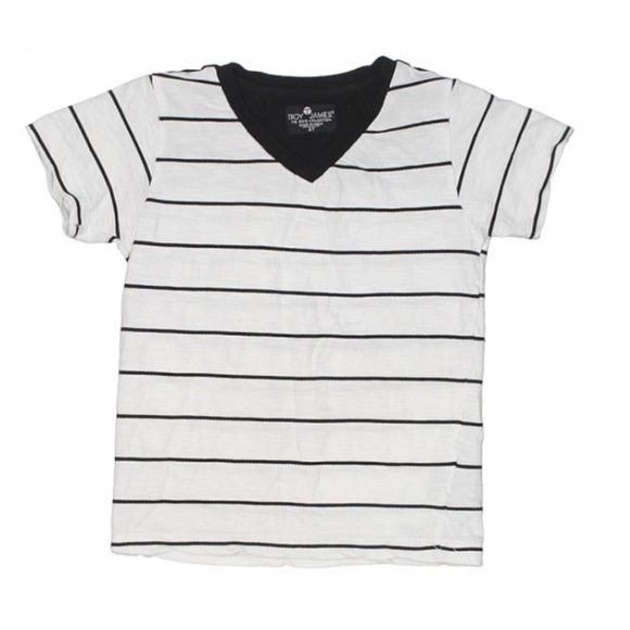 Troy James V Neck Stripe Short Sleeve T-shirt - Picture 1 of 2
